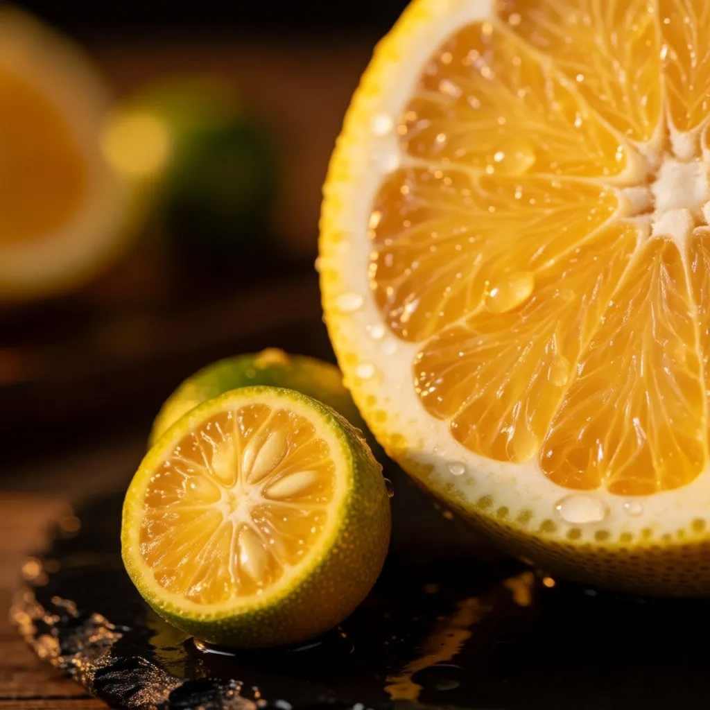 Citrus fruit cross-section macro